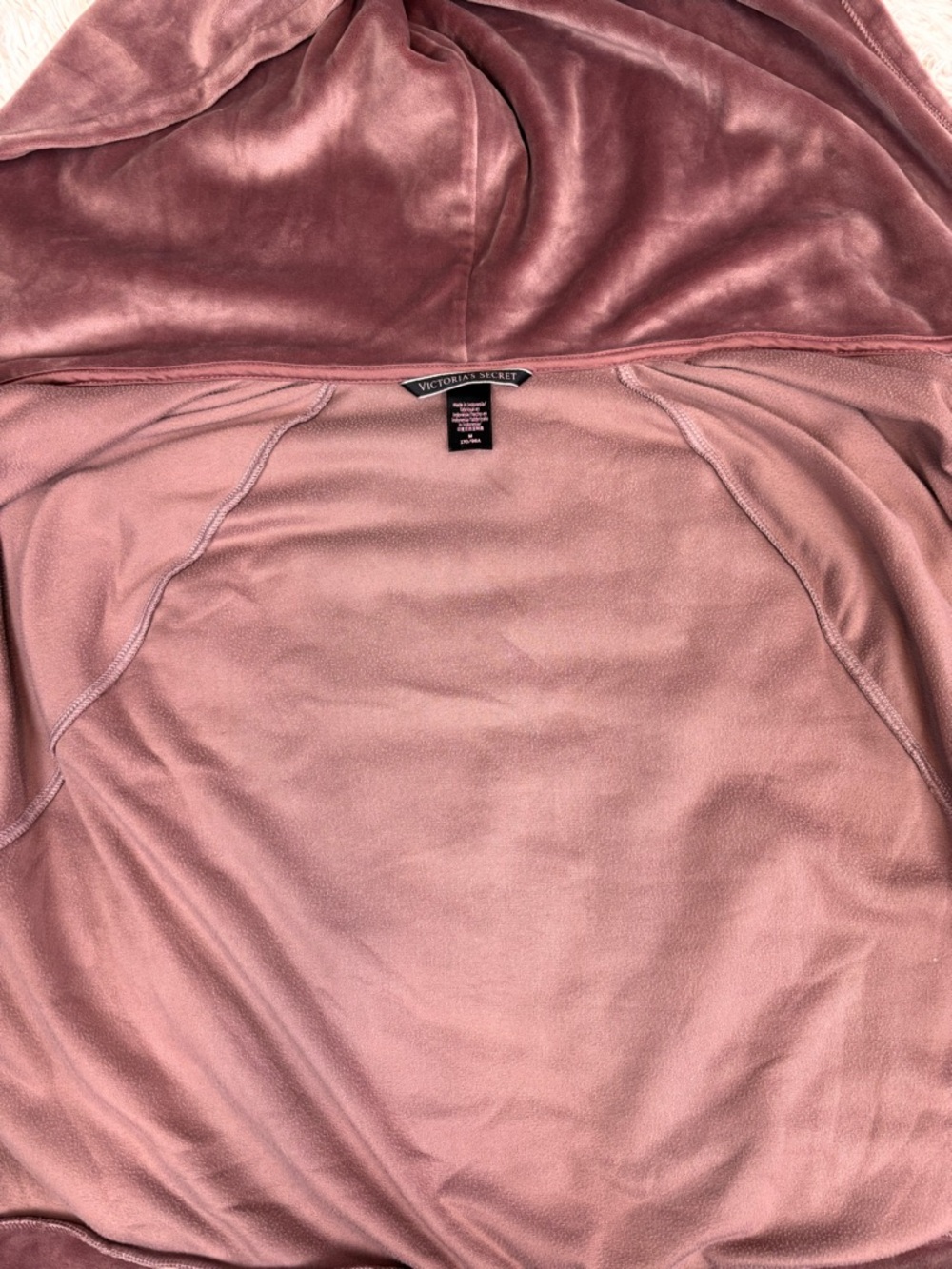 Victoria’s Secret Velour Tracksuit Dusty Rose Rhinestone Stripe Jogger Set S M - Picture 9 of 16